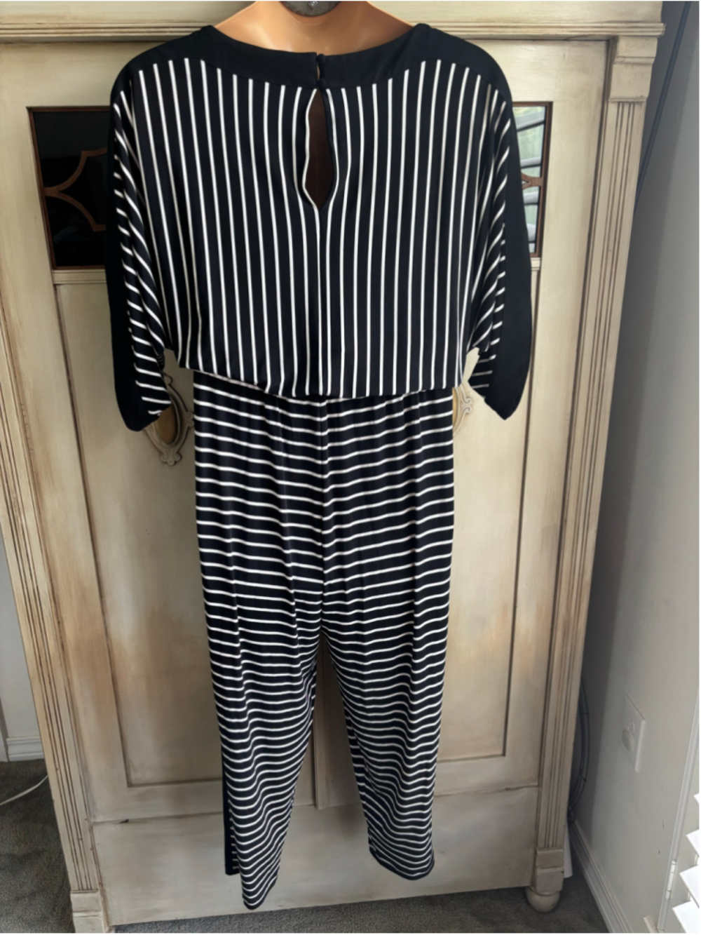 EUC Chicos Striped Dolman Sleeve Jumpsuit | Size 3 (XL) - Picture 6 of 9